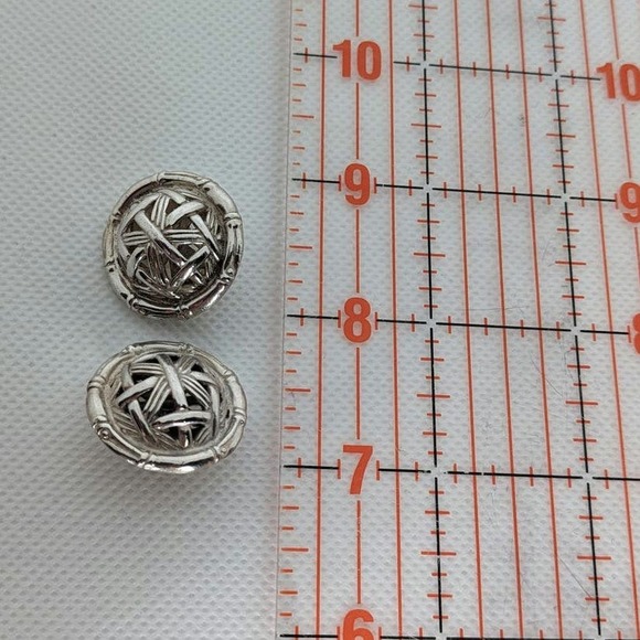 John Hardy Woven Sterling Clip Earrings - Picture 4 of 6